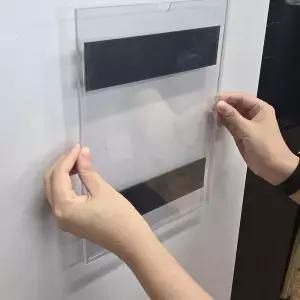 명찰 자석부착식 투명 월프레임 A4 행사게시판 자석부착용꽂이 아크릴표지판 홍보판 AdAC096