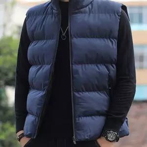 남자 하이넥 경량패딩 캐주얼 패딩조끼 겨울 점퍼 Mh70AA7