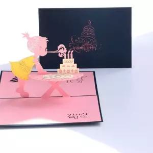 어린이 생일축하 입체카드 팝업카드 생축 파티 초대장 단일색상 생일편지지 생파용품 Ad1FFCB