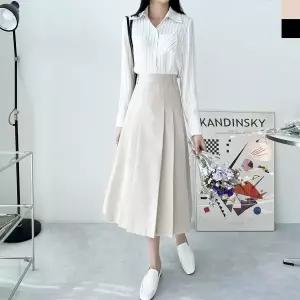 포인트 데일리 KSS 9957 여자 핀턱 주름 플리츠 스커트 다잇템 패션