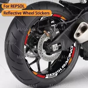 오토바이 휠 스티커 반사 스트라이프 테이프 림 데칼 허브 액세서리 CBR250R VFR 400 CBR600RR Repsol