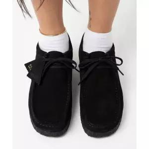 CLARKS ORIGINALS 여성 왈라비 - 블랙 스웨이드 26155522