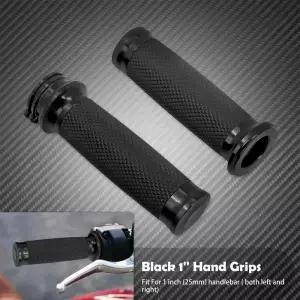 오토바이 범용 1 25mm 핸들 바 손잡이 블랙 할리 여행용 킹 Dyna VRSC Sportster XL 883 1200 XR Softail
