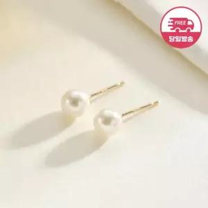 [비앤비골드] 당일발송 14K 심플 베이직 진주 귀걸이 5mm 한쌍 JAE40396