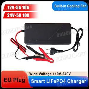 12V 24V 5A 10A 스마트 Lifepo4 충전기 14.6V 29.2V 4S 8S 고전력 LiFePO4 AC110-240V 리튬 철 인산염 배터