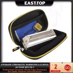 EASTTOP 하모니카 ETP-12 반음계 12 홀 48 톤 C 전문 입 오르간 성인 학생용 키