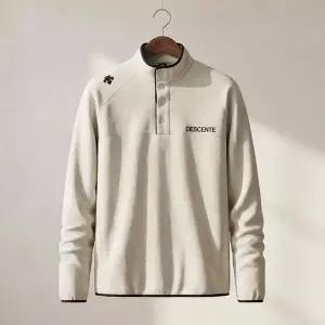 데상트 DE:LIGHT 자카드 플리스 하프집 맨투맨 / BEIGE SR323SHT99-BEG0