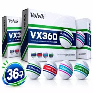 [볼빅] VX360 듀얼컬러 3피스 360도 퍼팅라인 골프공 3더즌 (36구)