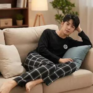 사계절 남자 상하의세트 파자마 긴팔 학생잠옷 긴팔 수면잠옷세트 집에서 집에서입는옷 잠옷 옷 입는 남자