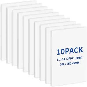 즈리우티 10팩 폼 보드 11인치 x 14인치 공예용 스티로폼 코어 5mm 흰색 터 비전 프레젠테이션 매트