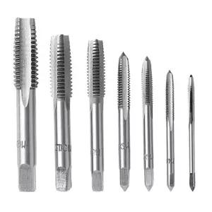 퐁모어 7Pcs M3 M4 M5 M6 M8 M10 M12 스레드 탭 세트 메트릭 나선형 포인트 질화 코팅 기계 나사 드릴 비트