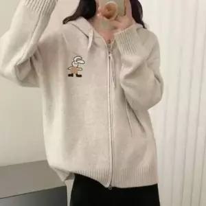 [하프클럽/알티피아]여성 니트후드집업 루즈핏 간절기 데일리 가디건