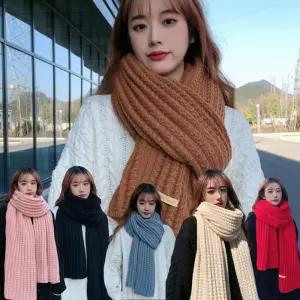 여자 패치 포인트 꽈배기 니트 6컬러 겨울 머플러 여성 니트