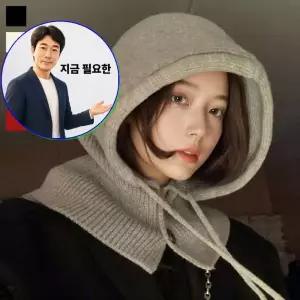 지금 필요한 버튼 바라클라바 니트 후드 넥워머 목토시 여성