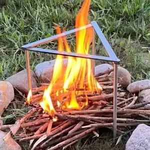 새로운 캠핑 냄비 랙 스테인레스 스틸 야외 스토브 하이킹 모닥불 스탠드 휴대용 삼각형 BC 홀더