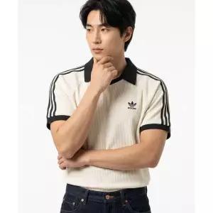ADIDAS 와플 반팔 폴로 셔츠 - 원더화이트 / JV9265