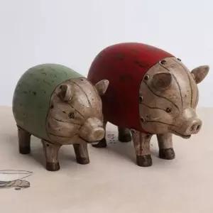 텔톤 돼지 마덴 소품인형(2P) 동물 마블 도자기 장식