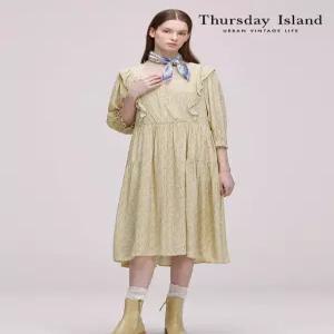 써스데이아일랜드 THURSDAYISLAND 프린트 러플 플레어 원피스T242MOP148W 475113