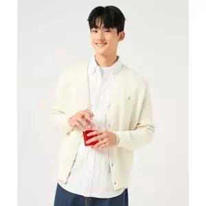 (국내매장) 빈폴 BEANPOLE MEN 코튼 베럴비 레이어드 가디건 카디건 아이보리
