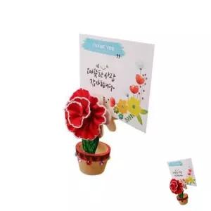 5명용 카네이션 미니화분 화분카드선물 카드꽂이 아버지생신선물 카드꽃선물