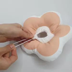 꽃피는 강아지 고양이 쿠션 넥카라 핑크 S