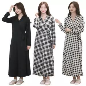 [별별모아]피치기모 롱 랩원피스 홈웨어원피스 수유잠옷 겨울 (41379769A)