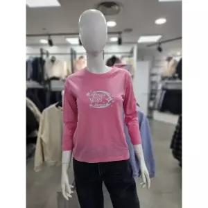 [뱅뱅] 봄 여성 레터링 라운드 칠부 티셔츠 NTM251