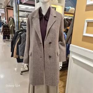 [BCBG]겨울25 체크 싱글 핸드메이드 코트 A5WAH814