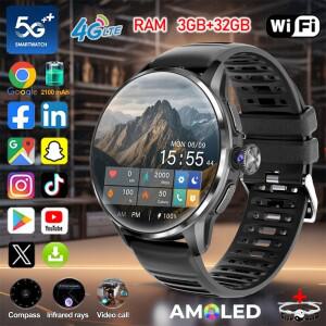 5G/4G 풀 네트워크 적외선 스마트워치 1.60인치 AMOLED 스크린 800W 화상 통화 2100mAh 구글 플레이 WIFI G