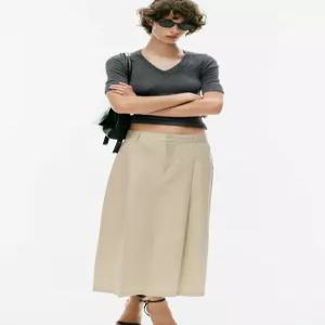ZARA 플리츠 미디 스커트 - 스톤 1255/516/834