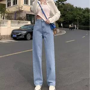 S모아 여성 봄가을 캐주얼 연청 데님팬츠 청바지 와이드팬츠