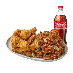 (노랑통닭) (콤보)반반치킨(대파 간장/후라이드)+콜라1.25L