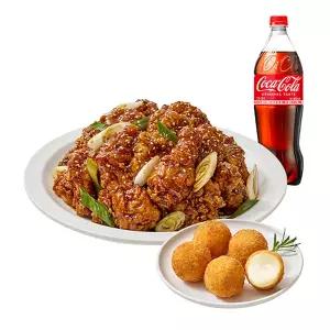 (노랑통닭) (순살/뼈)대파 간장 치킨+오리지널치즈볼+콜라1.25L