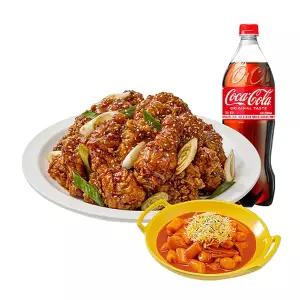 (노랑통닭) (순살/뼈)대파 간장 치킨+떡볶이+콜라1.25L