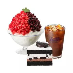 (파리바게뜨) 새콤달콤 빙수 세트(베리밤 팥빙수+쿠키 앤 치즈 케이크(조각)+아이스 아메리카노)
