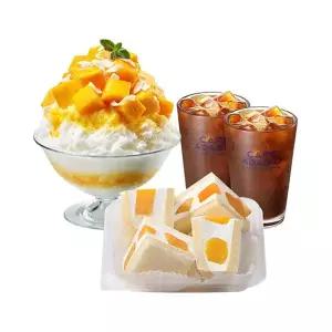 (파리바게뜨) 망고 파티 세트(애플망고 POP빙수+망고밤 샌드+아이스 아메리카노 2잔)