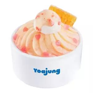 (요아정) 그릭 꿀 복숭아 빙수(눈꽃빙수+복숭아+복숭아 연유소스+양즈깐루 그릭요거트+벌집꿀+하트코코넛 젤리+(기본제공)빙수용 연유소스)