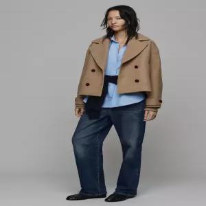 ZARA 소프트 더블 브레스트 숏 코트 - 밍크 3046/348/706