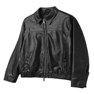 VTWO 8317 빈티지 워싱 레더 자켓 (BLACK)
