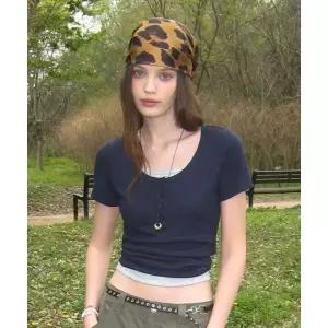 WHO.A.U Layered Henley Short-Sleeve T-shirt / WHRAG2491F