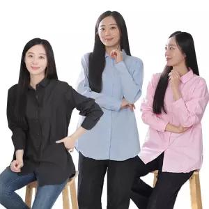 여성 무지 롱 남방 셔츠 국내생산 빅사이즈 루즈핏
