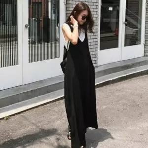 데일리점프슈트 여성 와이드 U넥 점프슈트 1P 여_6922
