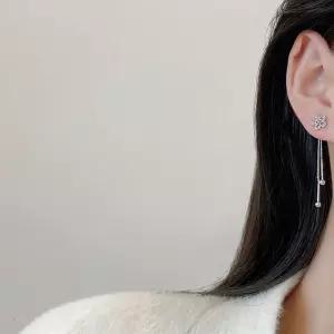S925 은침 벨플라워 실버 드롭 귀걸이 패션귀걸이 one Bf-8D050