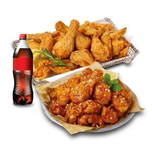 (호식이두마리) (순살SET) 후라이드+양념치킨+콜라1.25L