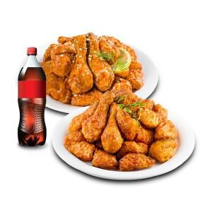 (호식이두마리) (사랑두배세트) 양념치킨+간장치킨+콜라1.25L