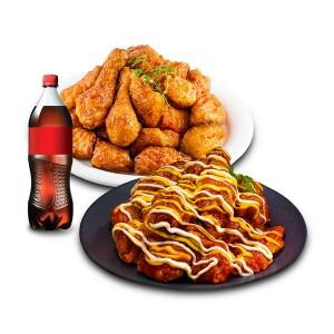 (호식이두마리) (축하두배세트) 간장치킨+맵시크치킨(hot)+콜라1.25L