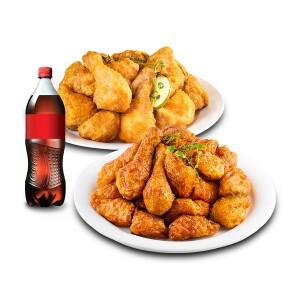 (호식이두마리) (기쁨두배세트) 후라이드+간장치킨+콜라1.25L