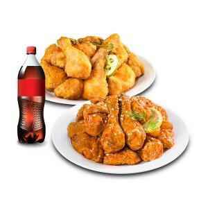(호식이두마리) (감동두배세트) 후라이드+양념치킨+콜라1.25L