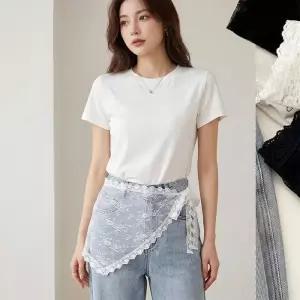 시스루 레이스 랩스커트 꽃 힙 케이프 스카프
