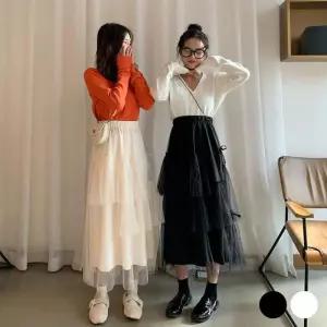 [RGO30R32]옆리본끈 레이스 스커트 URD 373 치마 여자치마